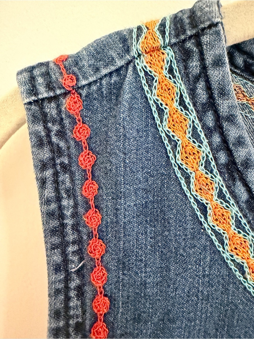 J. Jill Denim Embroidered Shift Dress - Picture 3 of 7